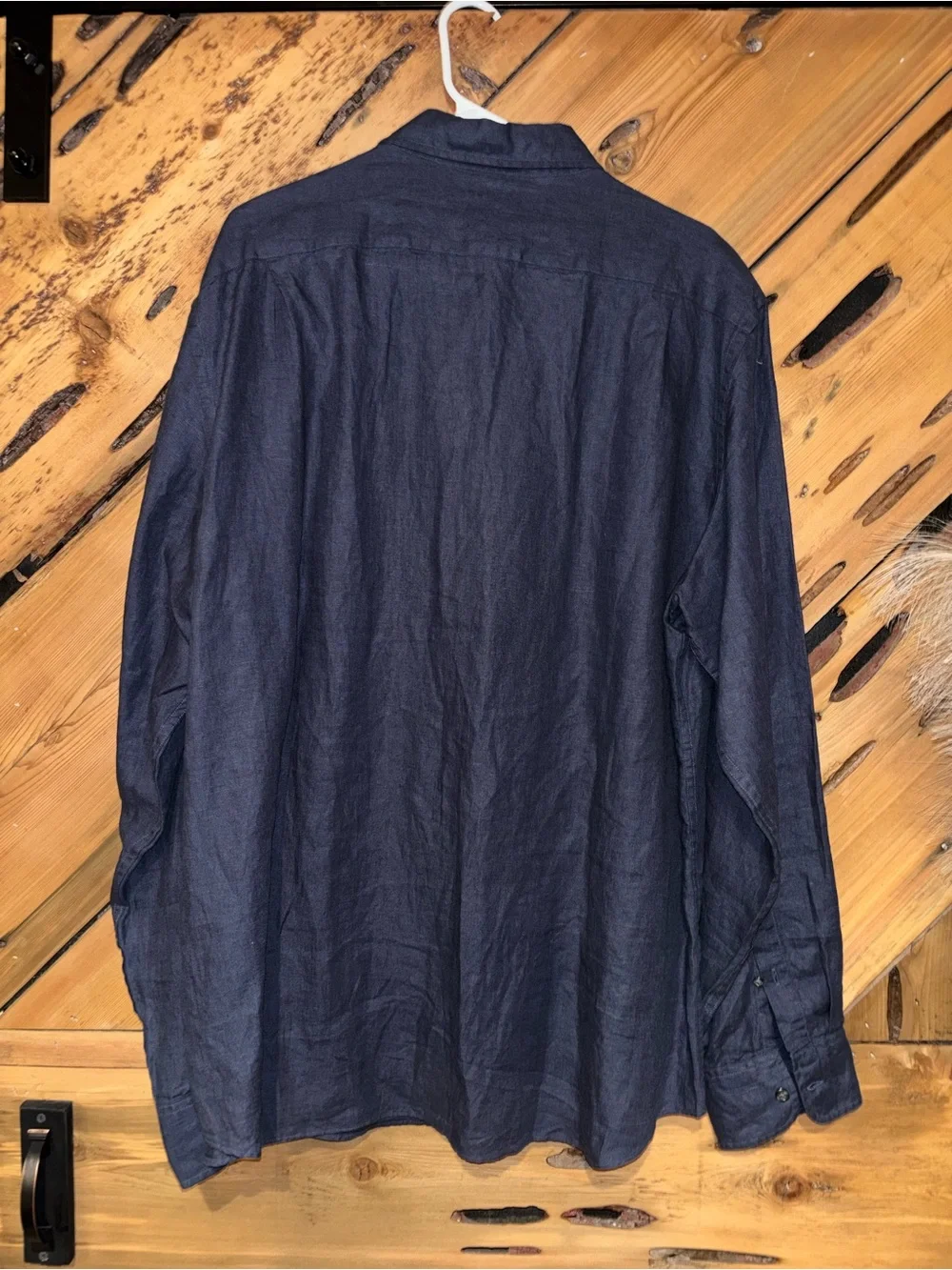 J. Crew Men's Dark Navy Button-Down Linen Shirt